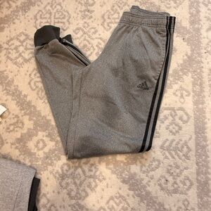 Adidas Men's Gray Joggers with Black Accents
